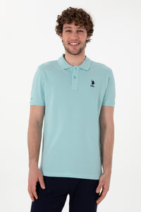 Tricou Polo Bărbați Pe Verde Mentă Deschis Cu Logo Brodat