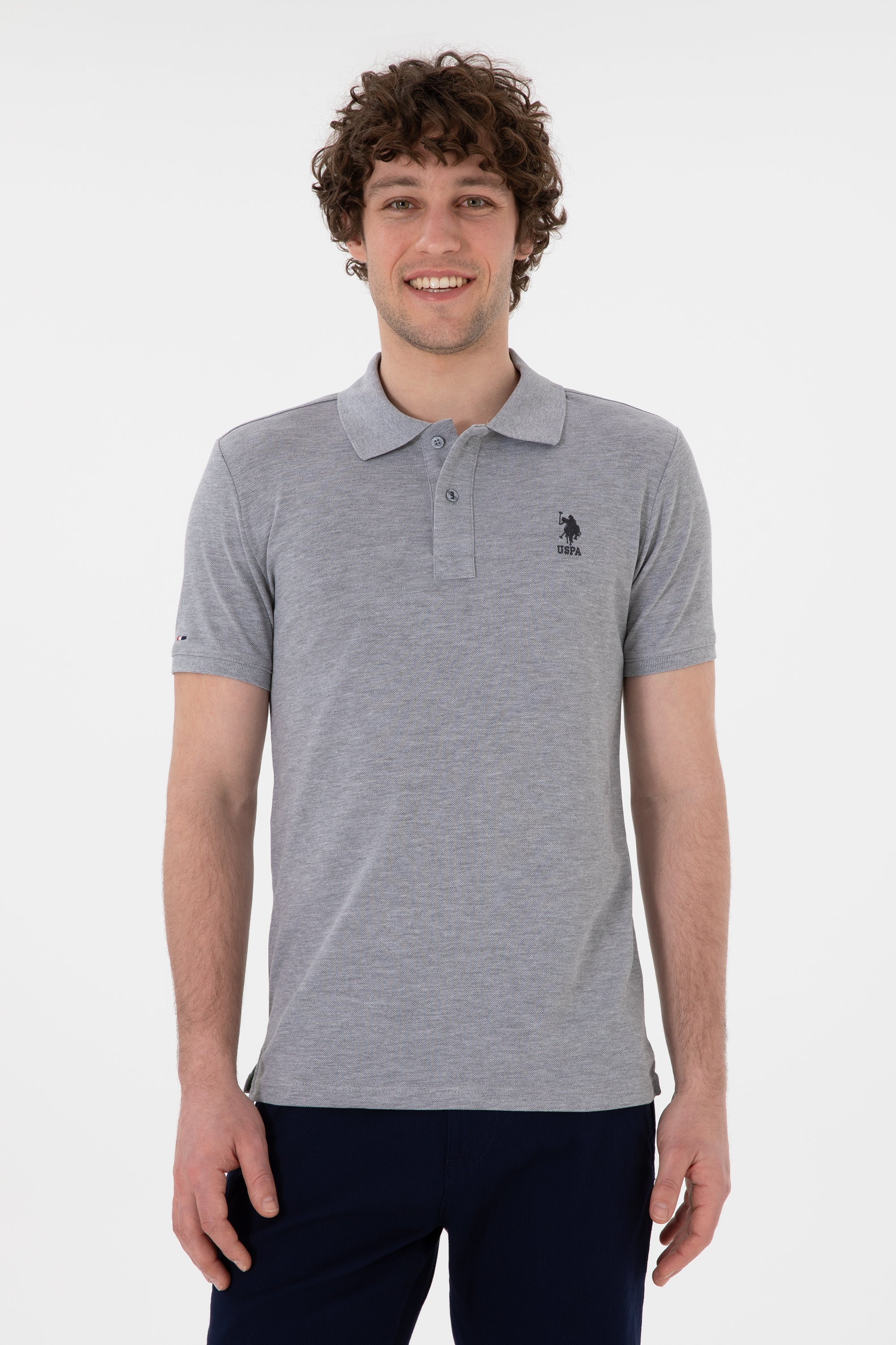 Tricou Polo Barbat Gri Cu Logo U.S. Polo Assn. Romania