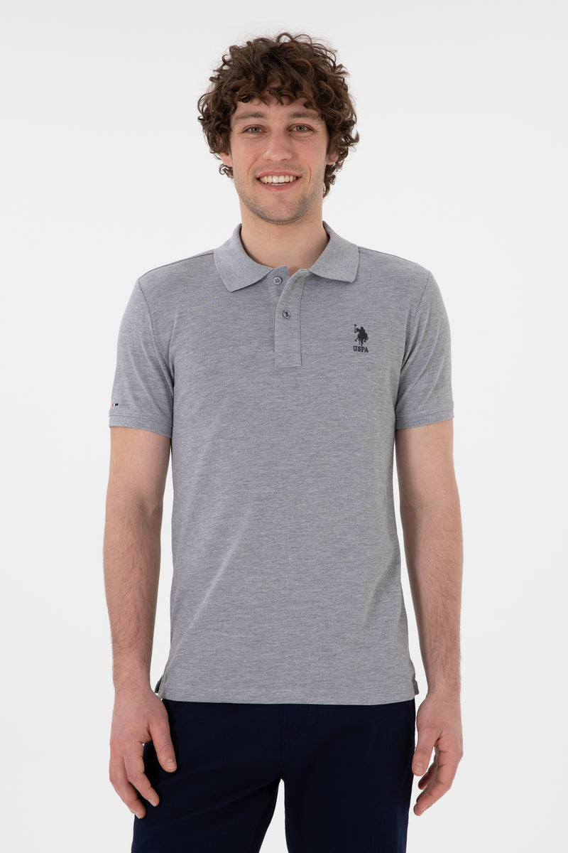 Tricou Polo Barbat Gri Cu Logo