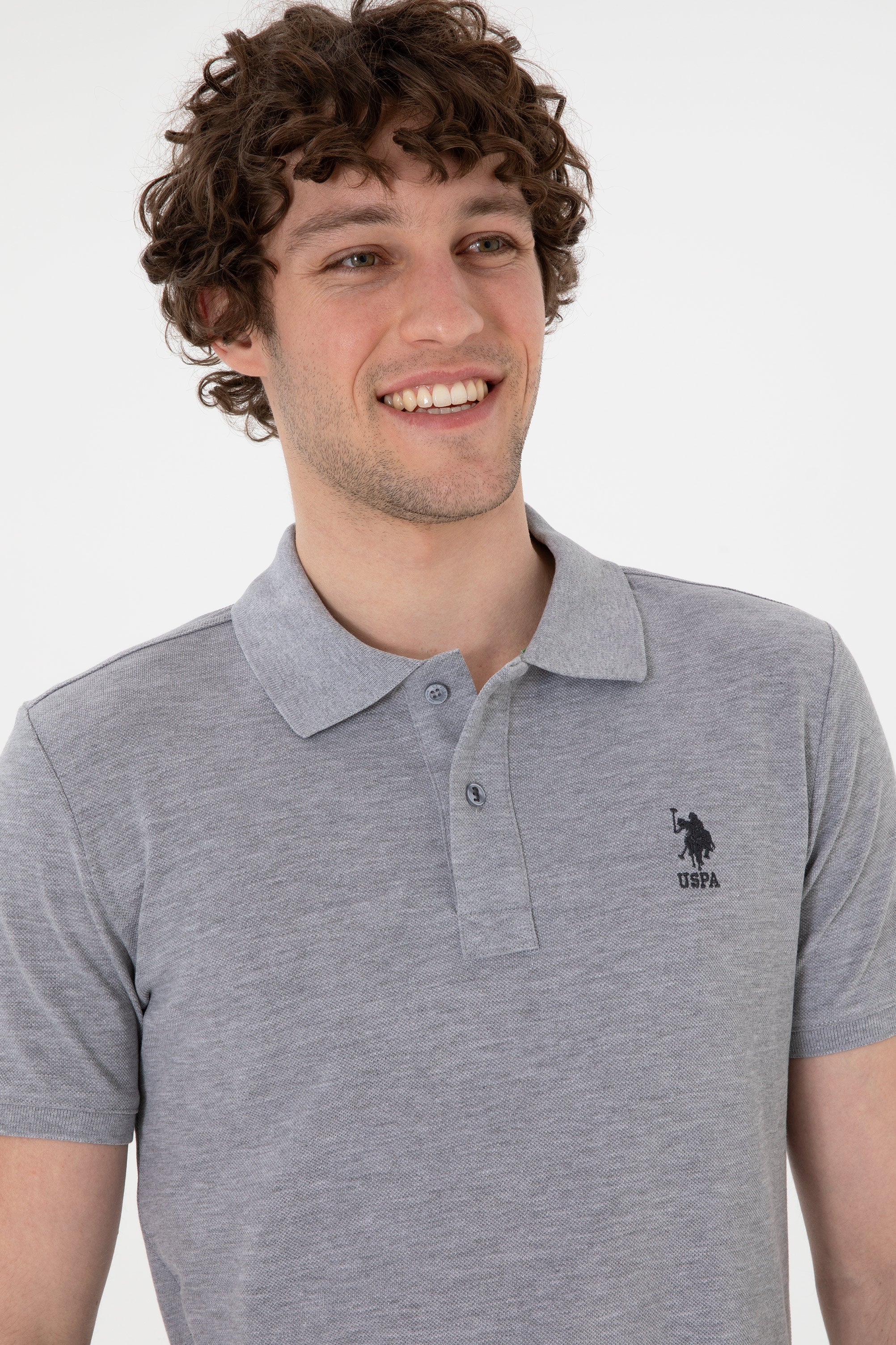 Tricou Polo Barbat Gri Cu Logo U.S. Polo Assn. Romania