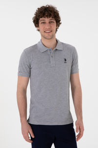 Tricou Polo Barbat Gri Cu Logo