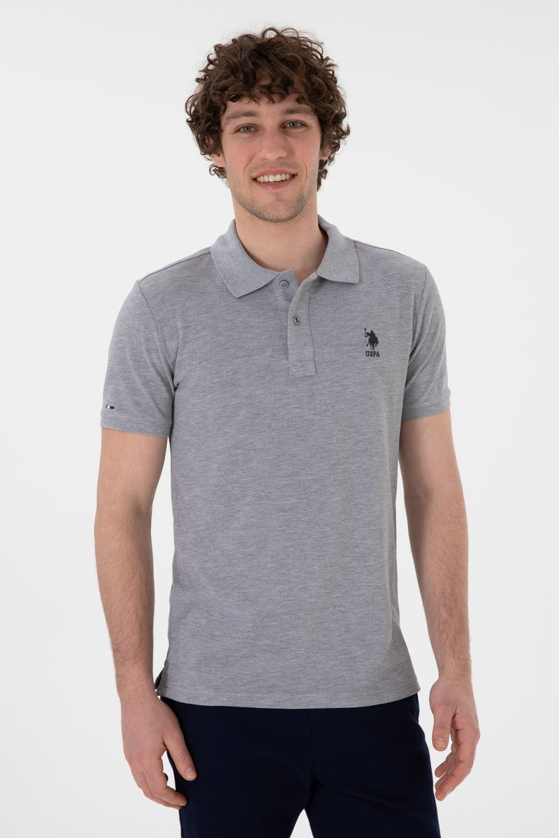 Tricou Polo Barbat Gri Cu Logo