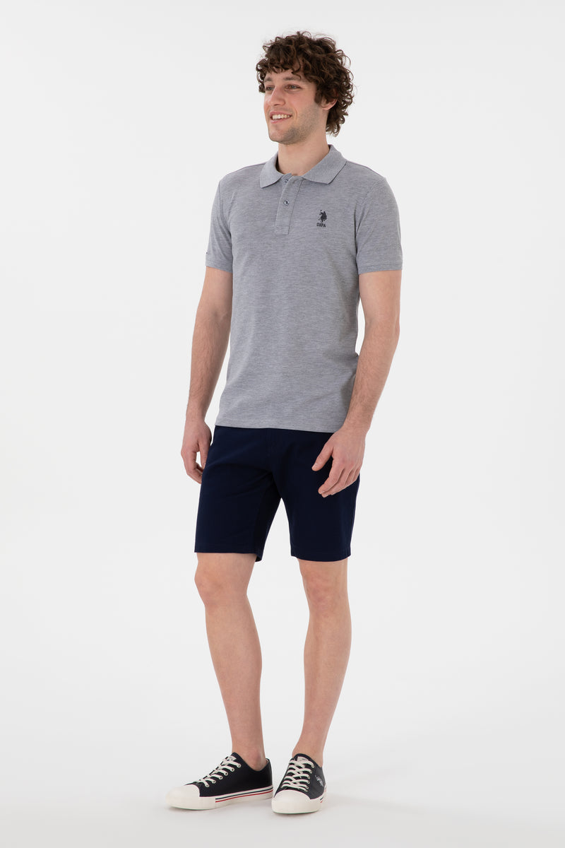 Tricou Polo Barbat Gri Cu Logo