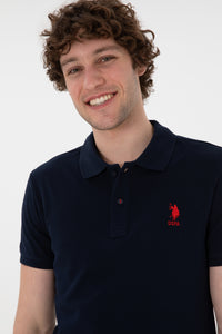 Tricou Polo Bărbați Pe Bleumarin Închis Cu Logo Brodat