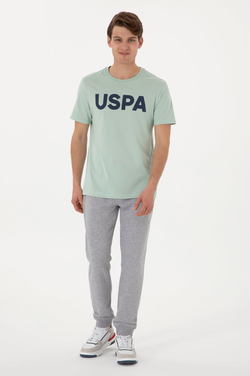 Pantaloni Sport Barbat Gri Cu Logo Brodat