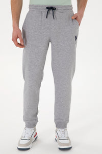 Pantaloni Sport Barbat Gri Cu Logo Brodat