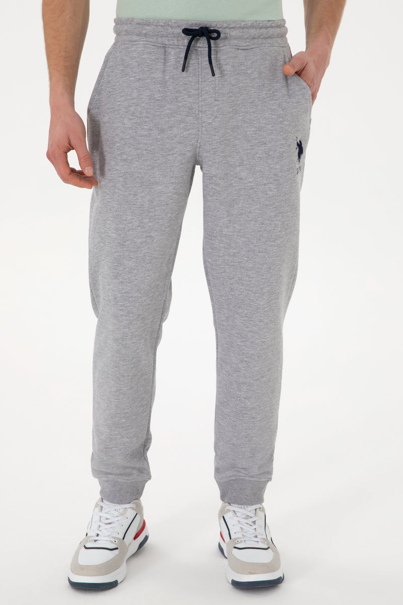 Pantaloni Sport Barbat Gri Cu Logo Brodat