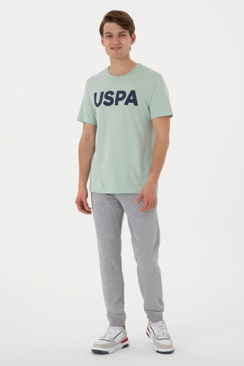 Pantaloni Sport Barbat Gri Cu Logo Brodat