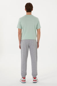 Pantaloni Sport Barbat Gri Cu Logo Brodat