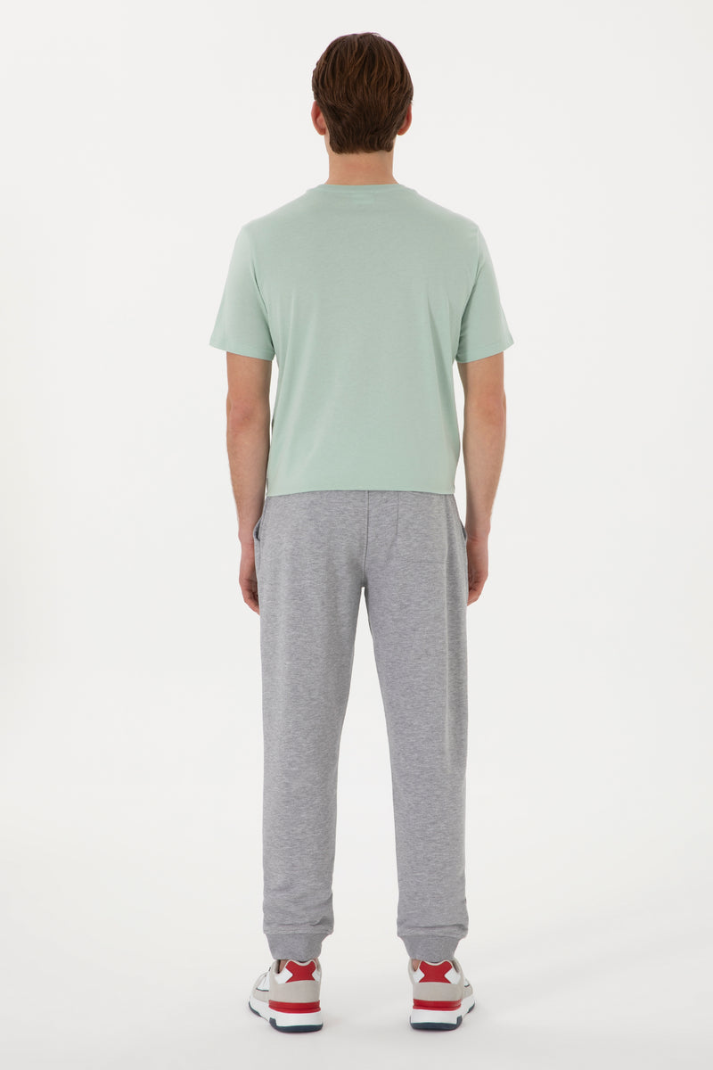 Pantaloni Sport Barbat Gri Cu Logo Brodat