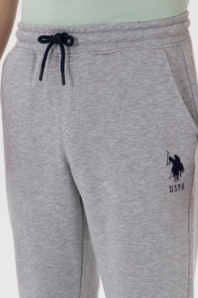 Pantaloni Sport Barbat Gri Cu Logo Brodat