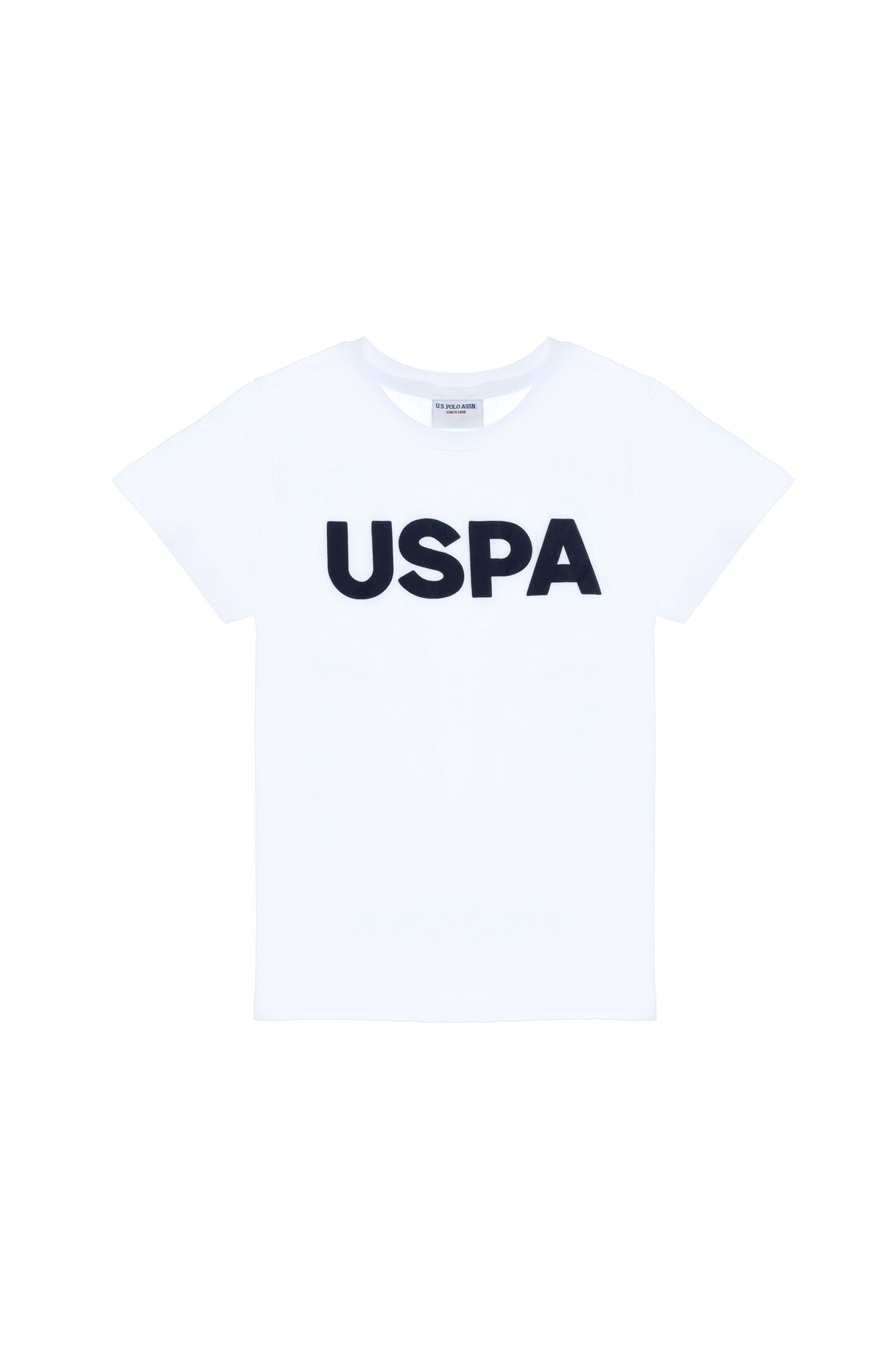 Tricou Băieți Pe Alb Cu Guler Rotund Și Print USPA