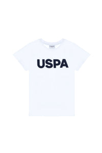 Tricou Băieți Pe Alb Cu Guler Rotund Și Print USPA