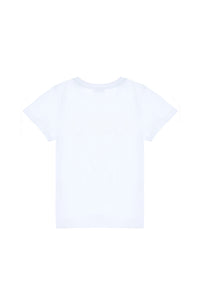 Tricou Băieți Pe Alb Cu Guler Rotund Și Print USPA