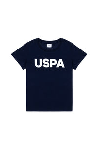 Tricou Băieți Pe Bleumarin Cu Guler Rotund Și Print USPA