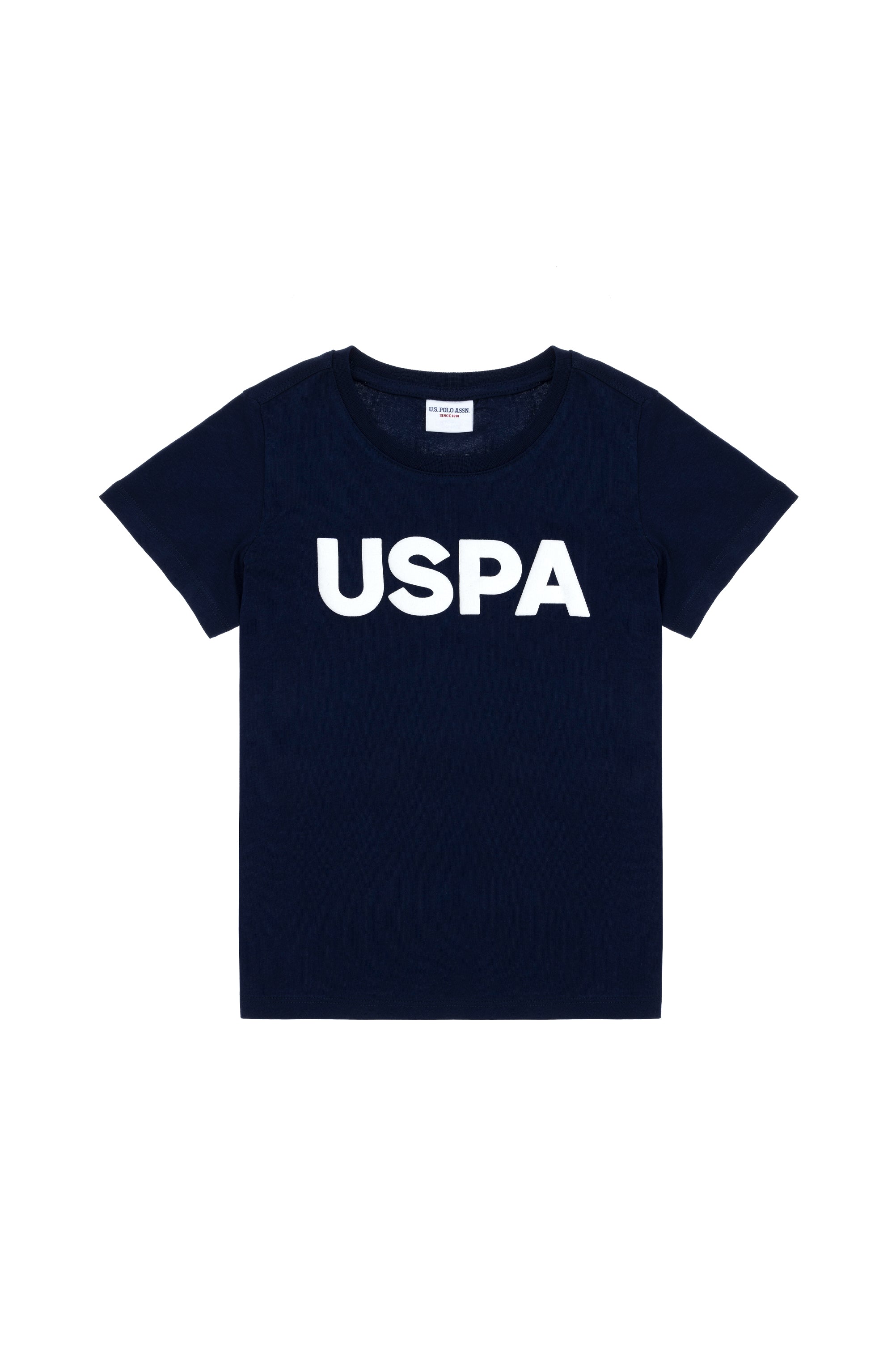 Tricou Băieți Pe Bleumarin Cu Guler Rotund Și Print USPA
