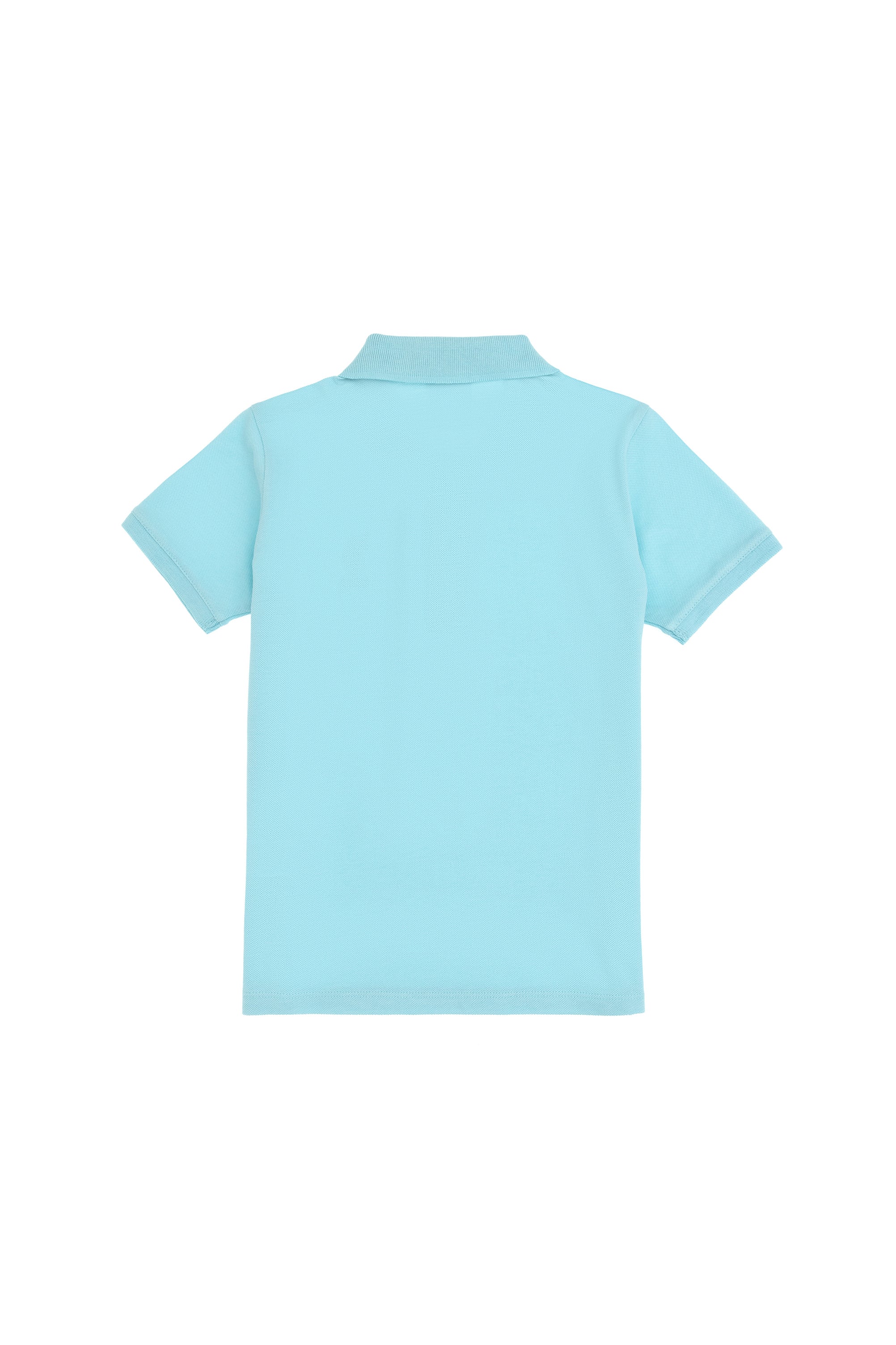 Tricou Polo Băieți Pe Albastru Aqua Cu Logo Brodat