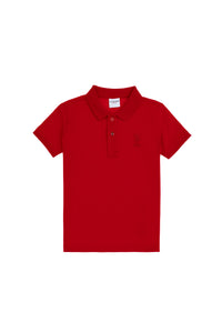 Tricou Polo Băieți Pe Roșu Cu Logo Brodat