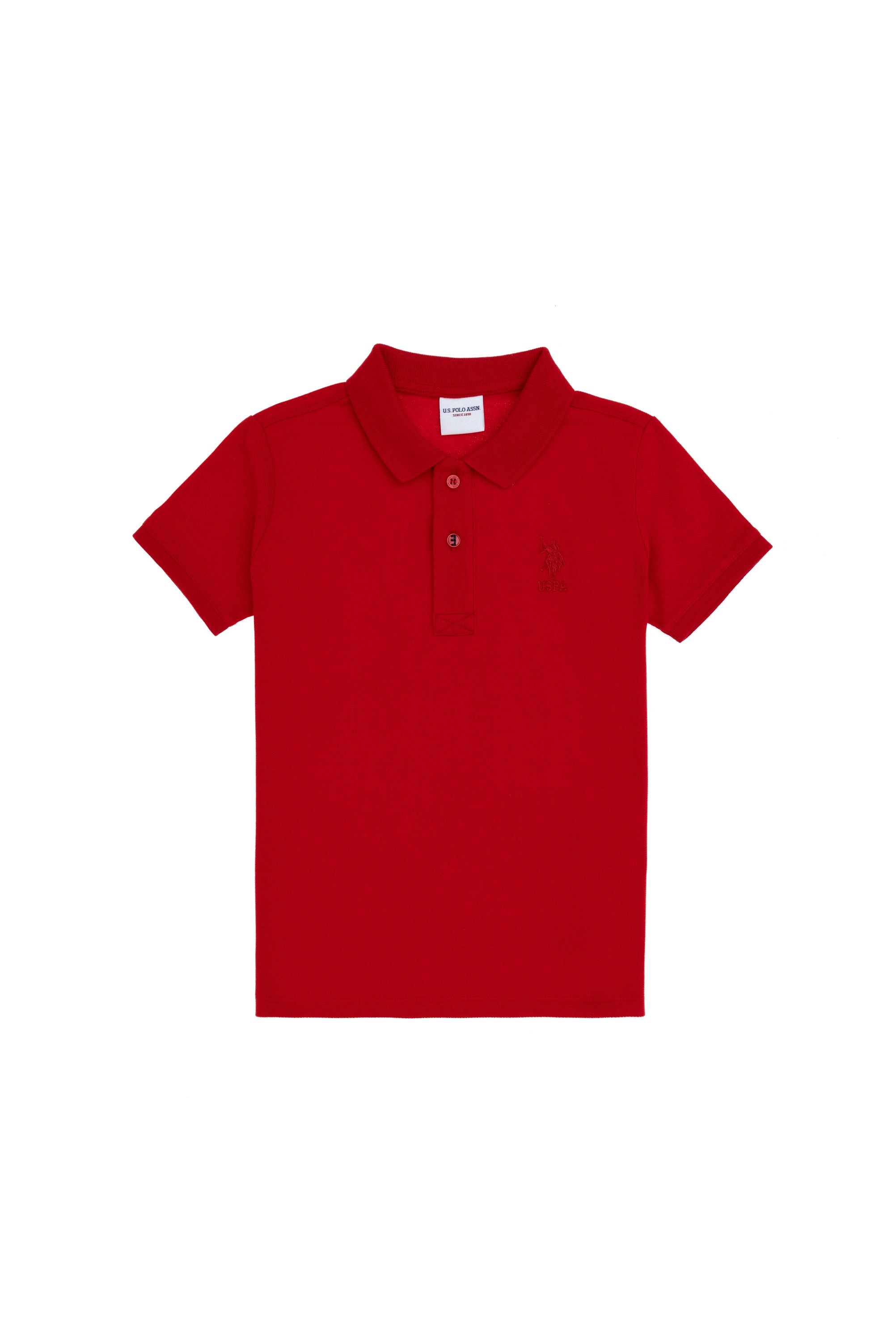Tricou Polo Băieți Pe Roșu Cu Logo Brodat