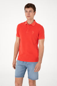 Tricou Polo Bărbați Rosu Aprins Cu Logo 