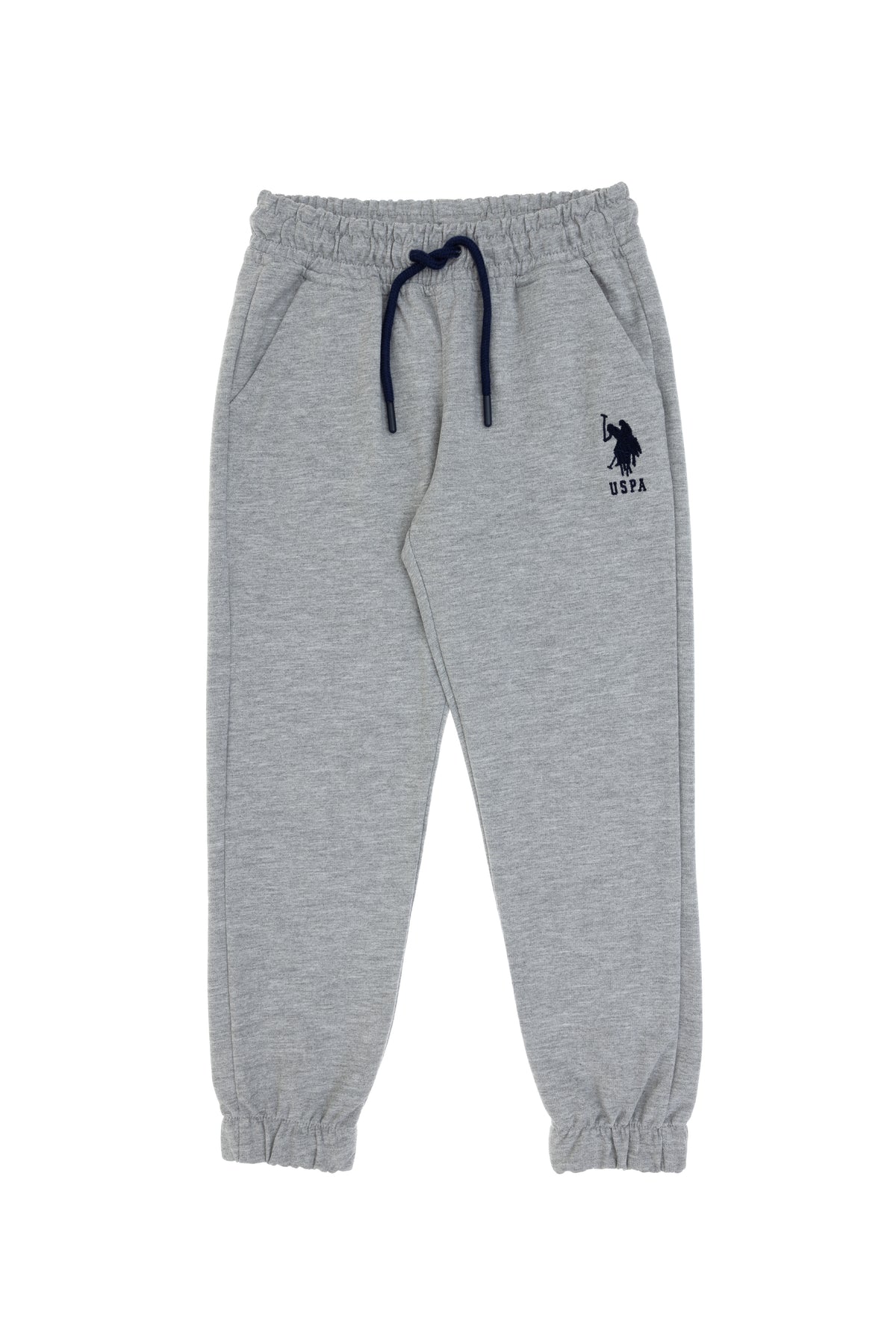 Pantaloni Sport Băieți Pe Gri Melange cu Logo Brodat