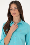 Camasa Dama Turcoaz cu Logo Discret