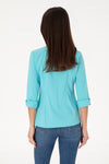 Camasa Dama Turcoaz cu Logo Discret