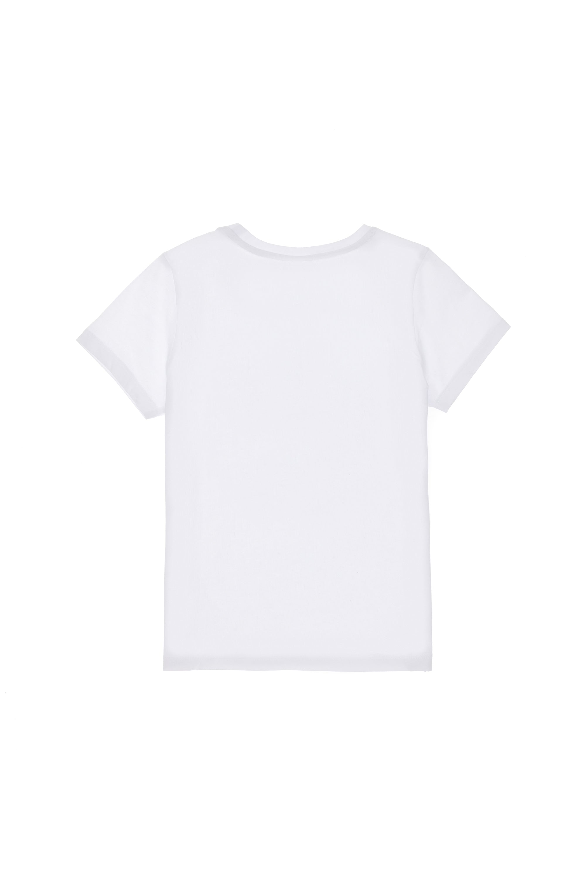 Tricou Fată Pe Alb Cu Guler Rotund Și Print USPA Pe Piept