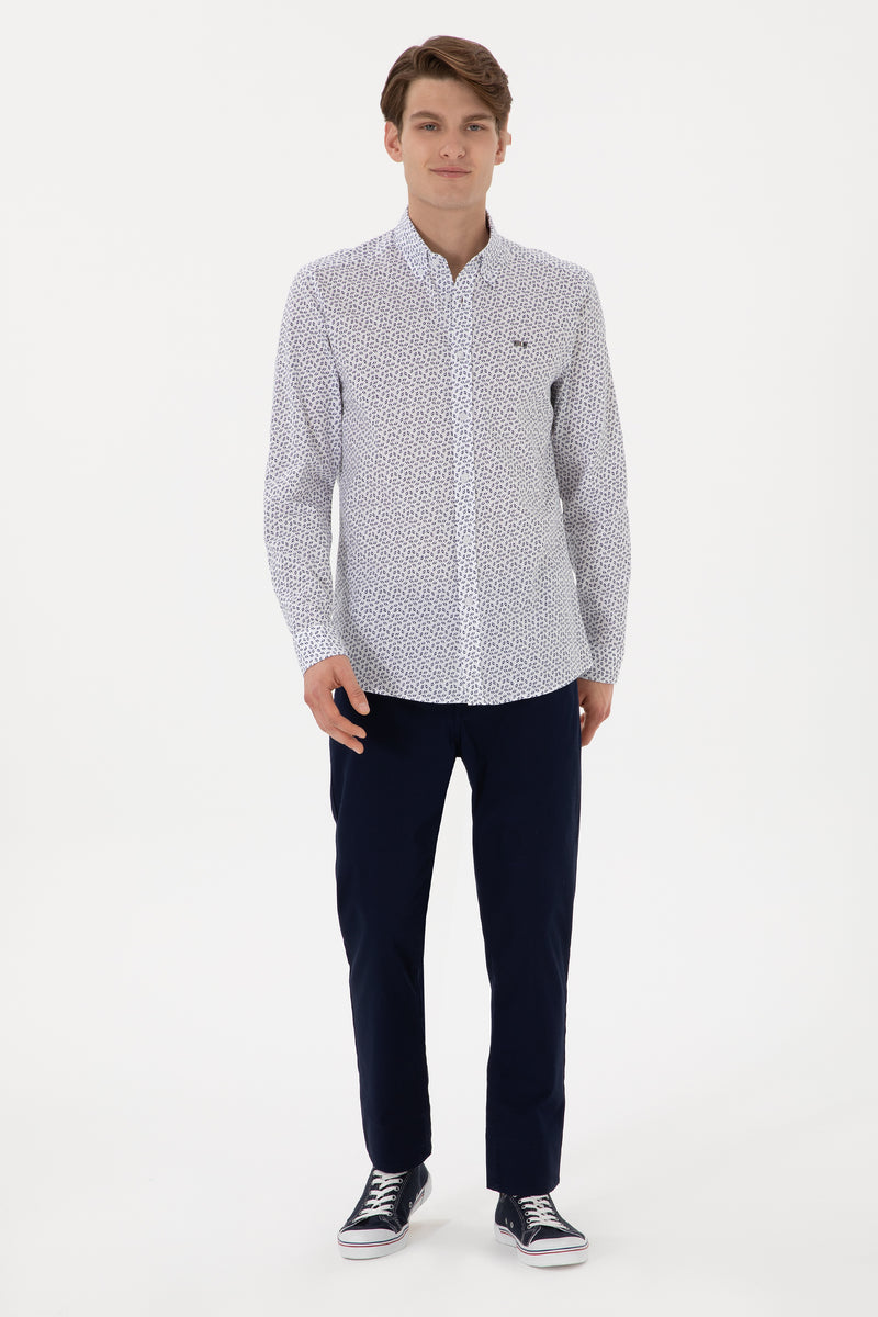 Pantaloni Barbat Tip Chinos Pe Bleumarin