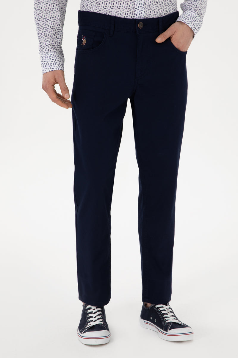 Pantaloni Barbat Tip Chinos Pe Bleumarin