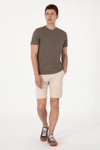 Pantaloni Scurti Barbat Bej Tip Capri