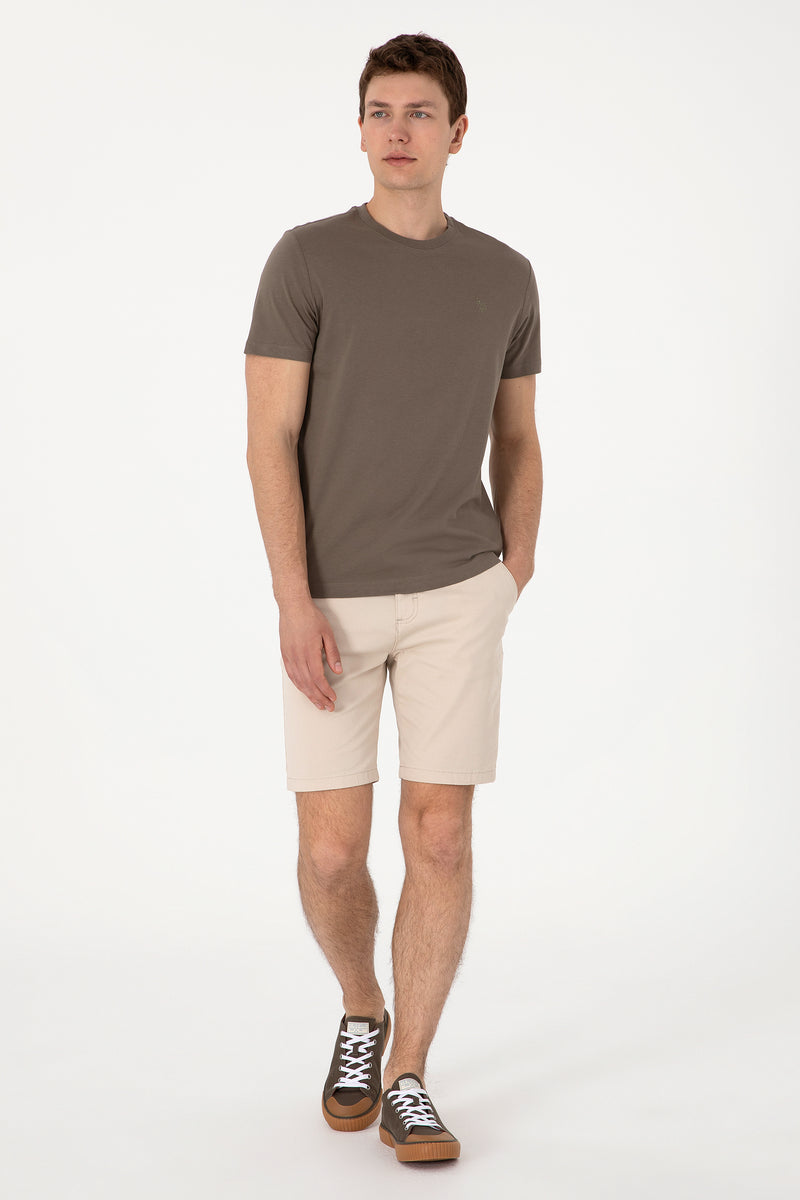 Pantaloni Scurti Barbat Bej Tip Capri