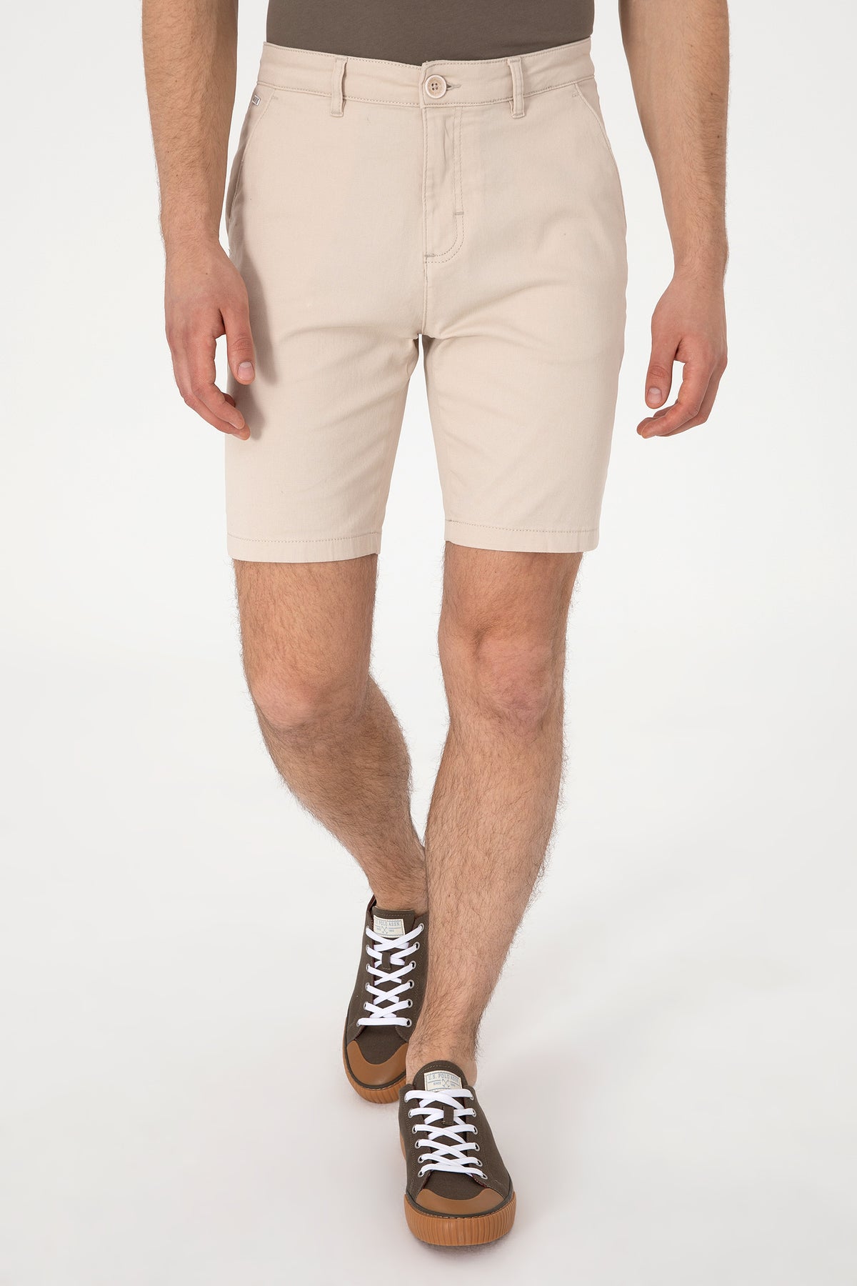 Pantaloni Scurti Barbat Bej Tip Capri