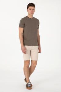 Pantaloni Scurti Barbat Bej Tip Capri