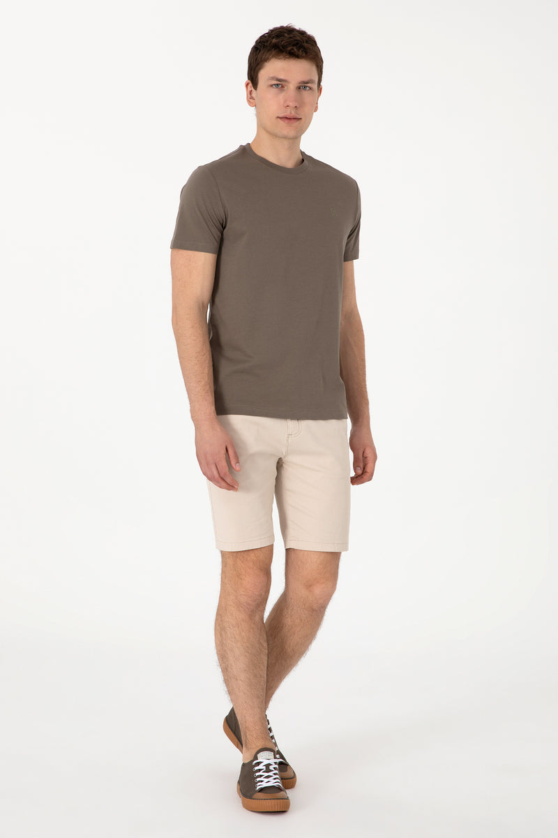 Pantaloni Scurti Barbat Bej Tip Capri