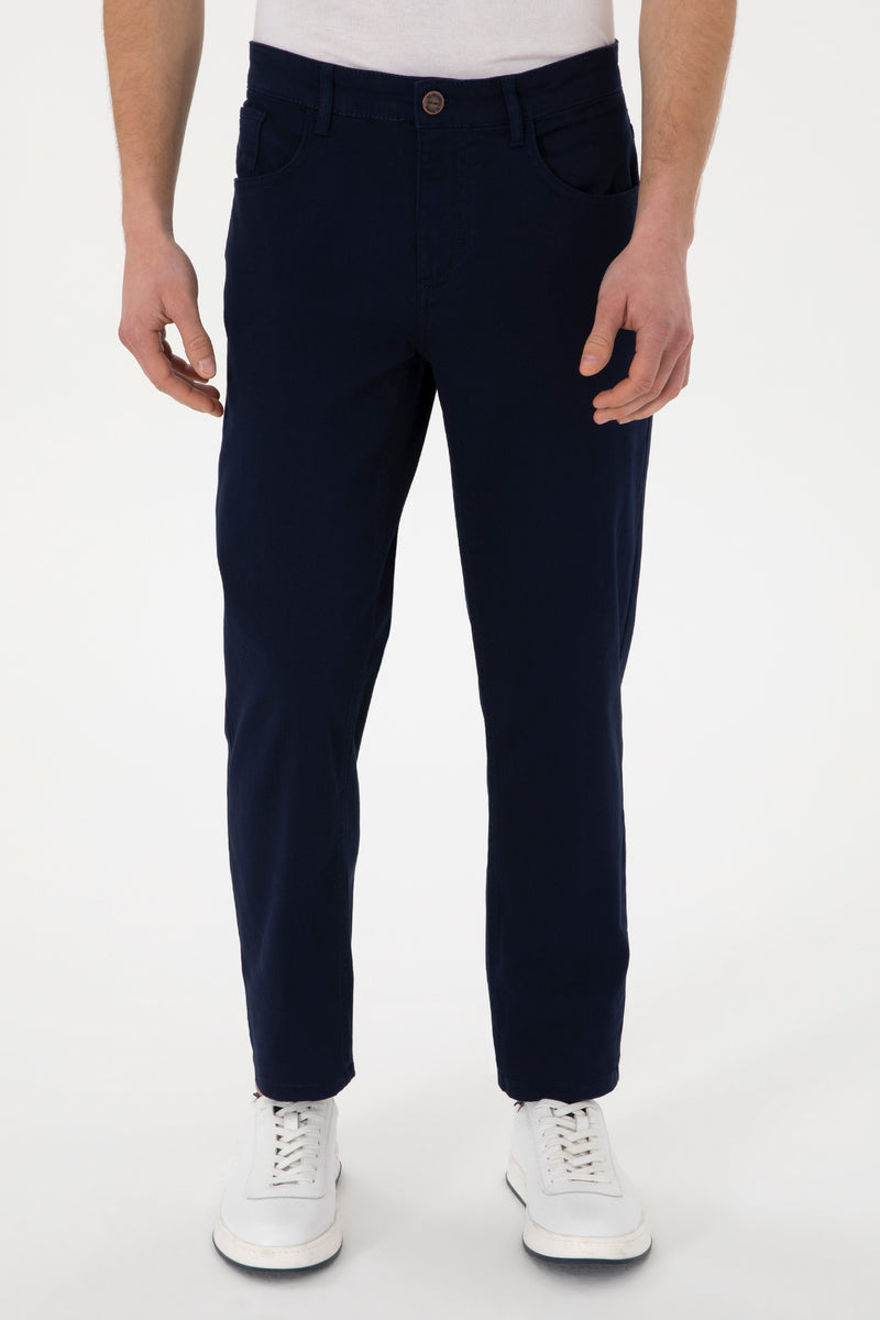 Pantaloni Barbat Tip Chinos Pe Bleumarin