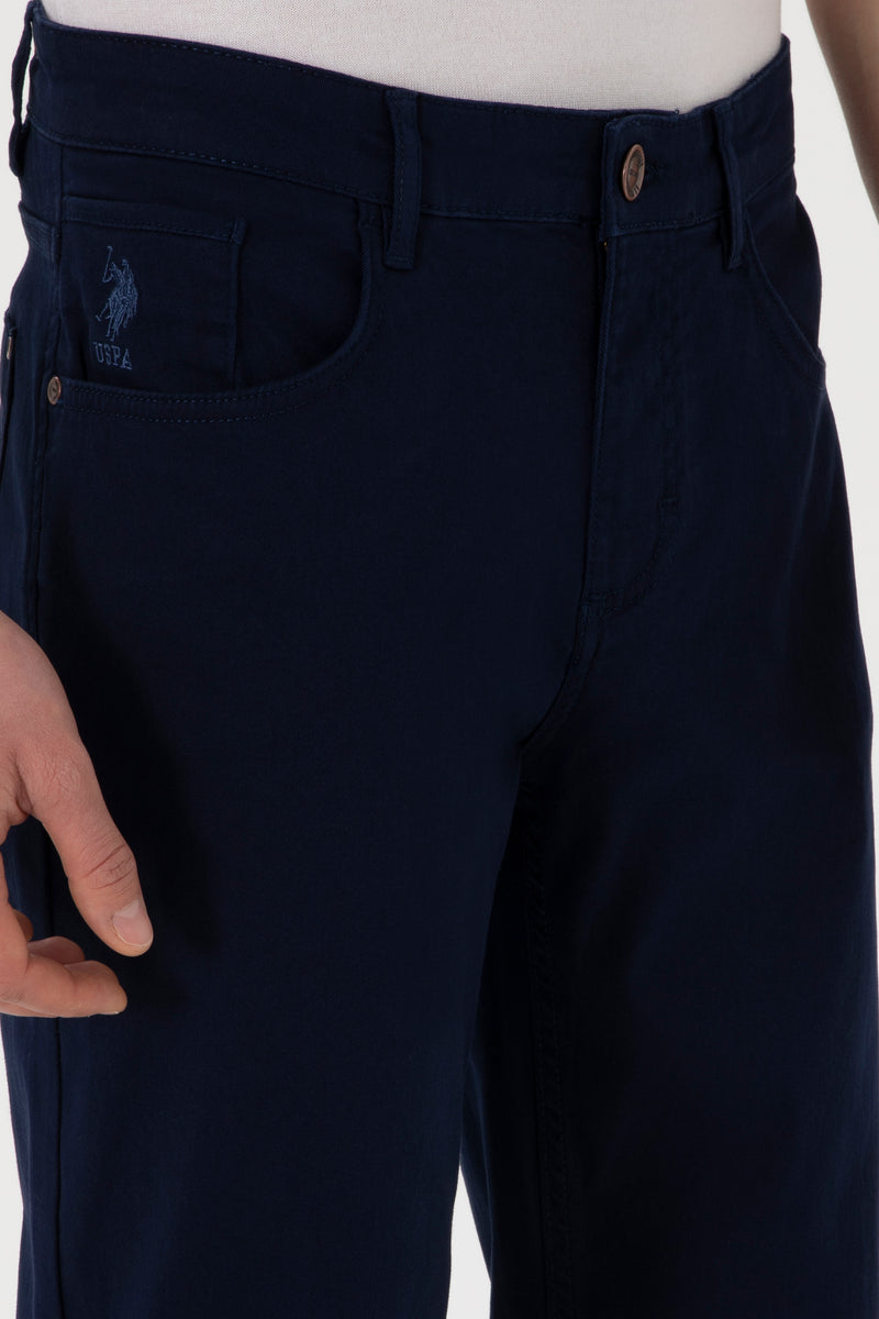 Pantaloni Barbat Tip Chinos Pe Bleumarin