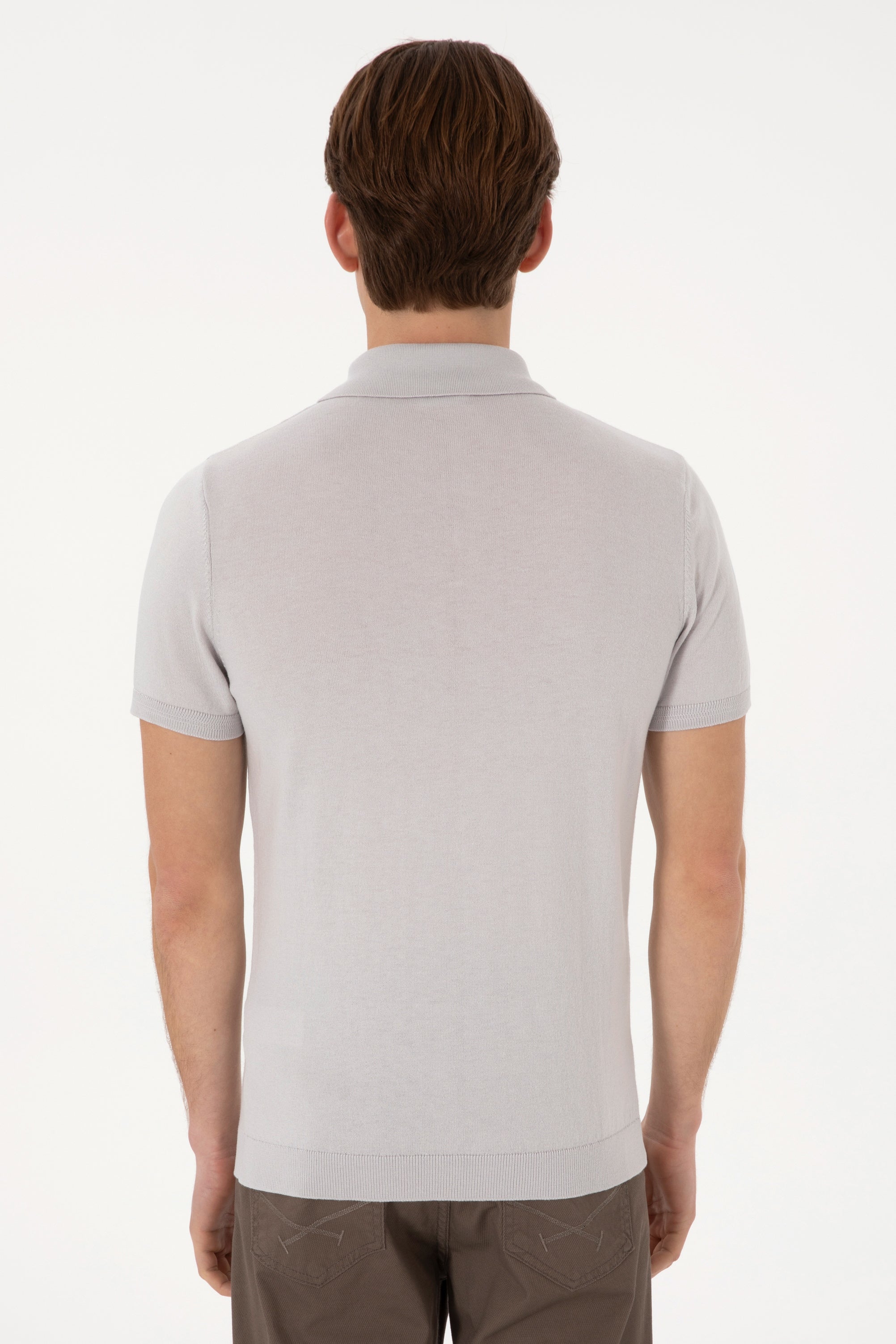 Tricou Polo Barbat Tricotat Fin Gri U.S. Polo Assn. Romania