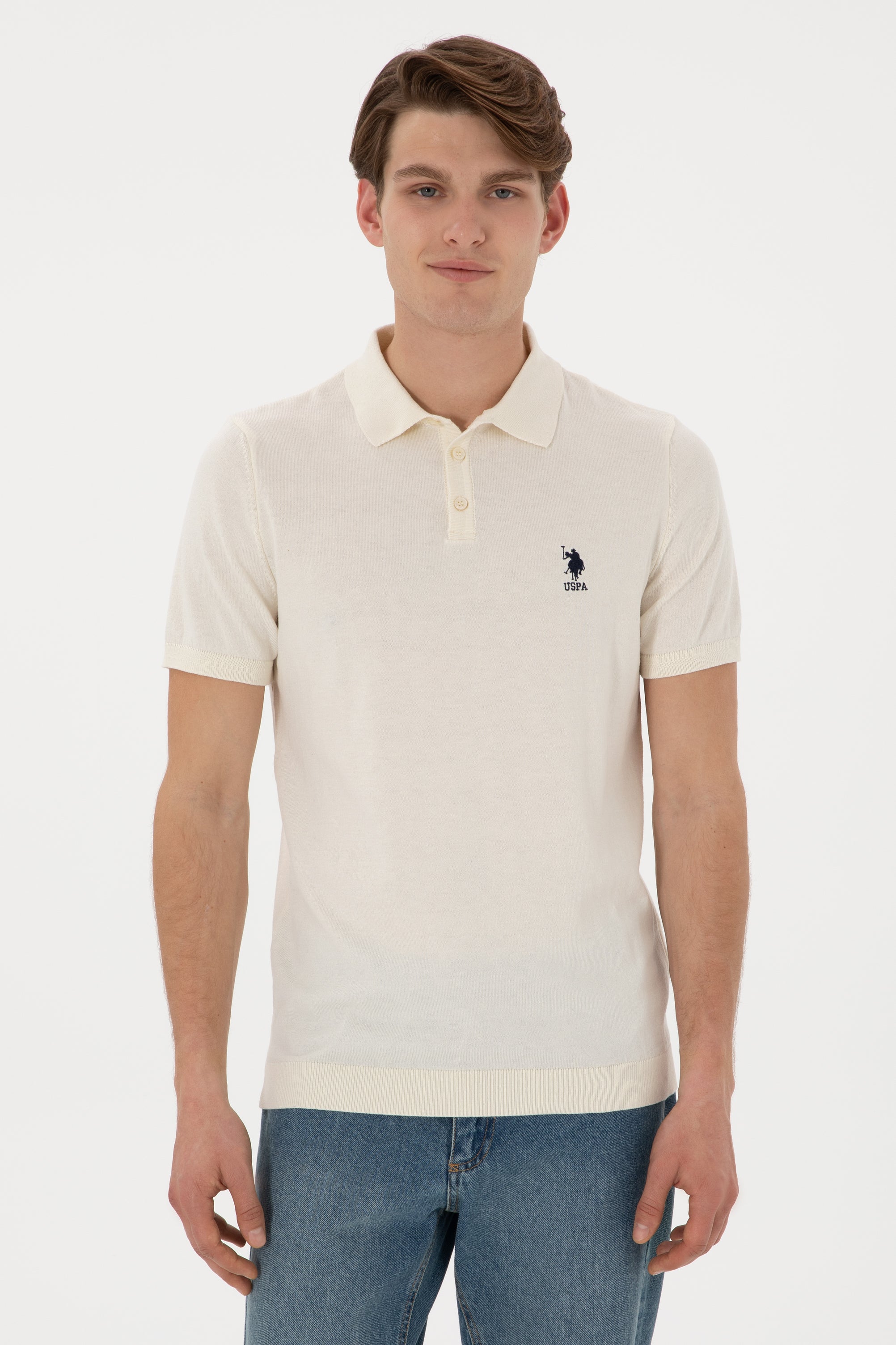 Tricou Polo Barbat Tricotat Fin Ivoire U.S. Polo Assn. Romania Tricou Polo Barbat Tricotat Fin Ivoire U.S. Polo Assn. Romania