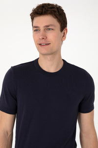 Tricou Bărbați Bleumarin Cu Țesătură Fină