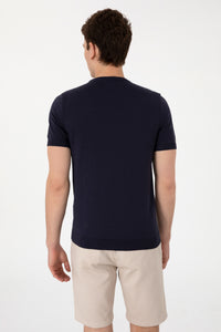 Tricou Bărbați Bleumarin Cu Țesătură Fină