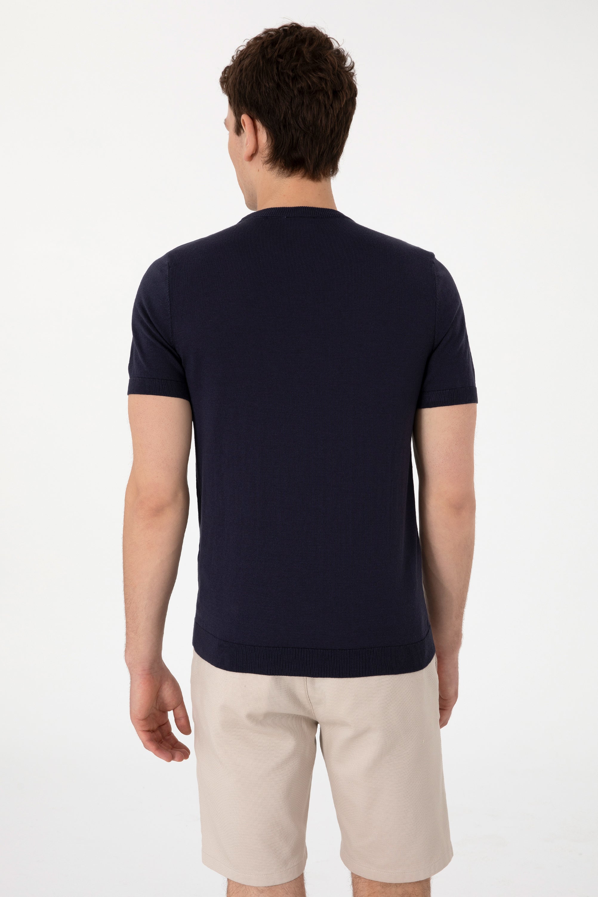 Tricou Bărbați Bleumarin Cu Țesătură Fină