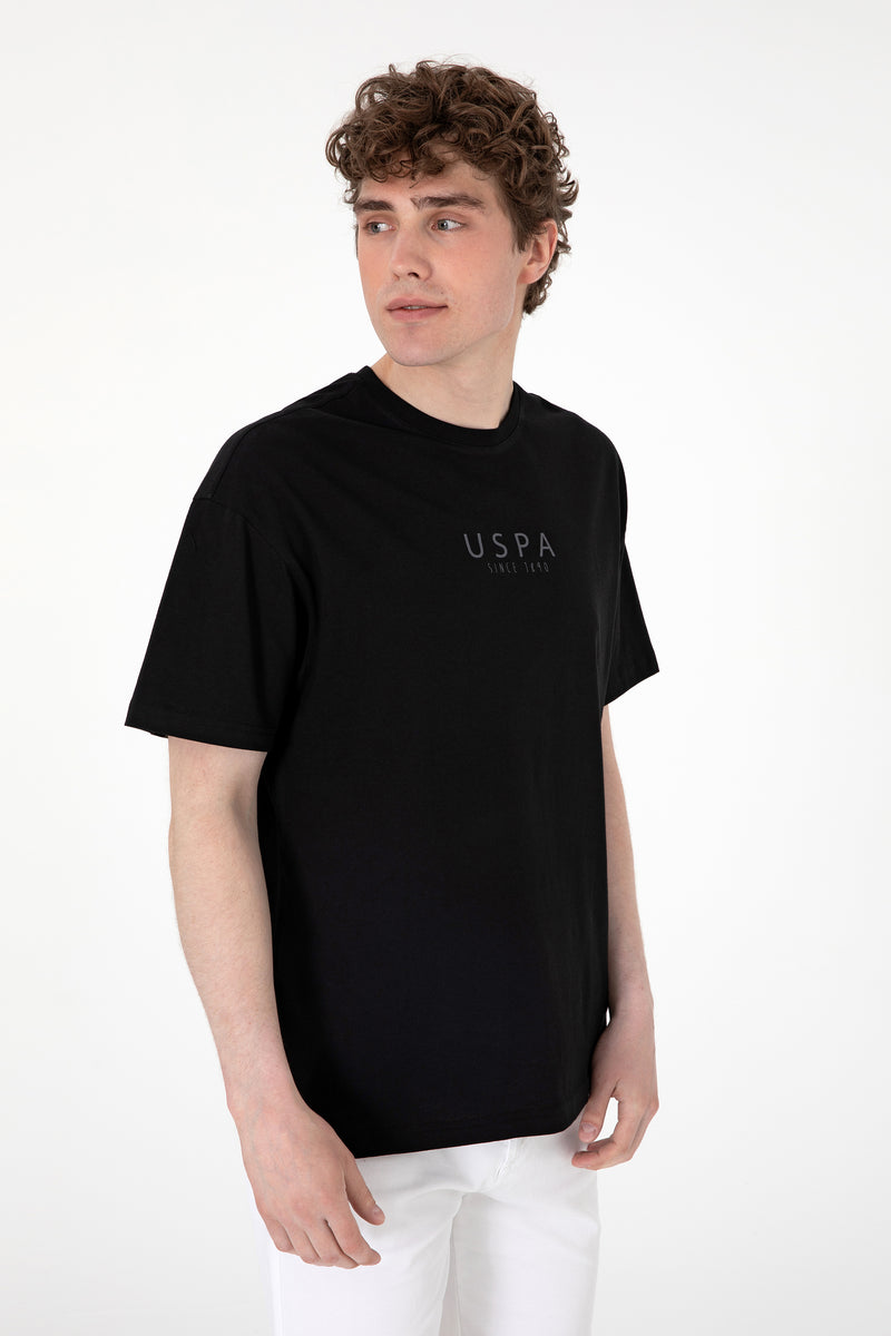 Tricou Barbat Negru Print USPA pe Piept