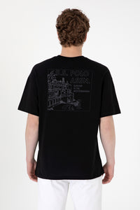 Tricou Barbat Negru Print USPA pe Piept