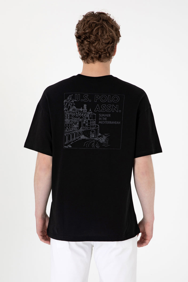 Tricou Barbat Negru Print USPA pe Piept