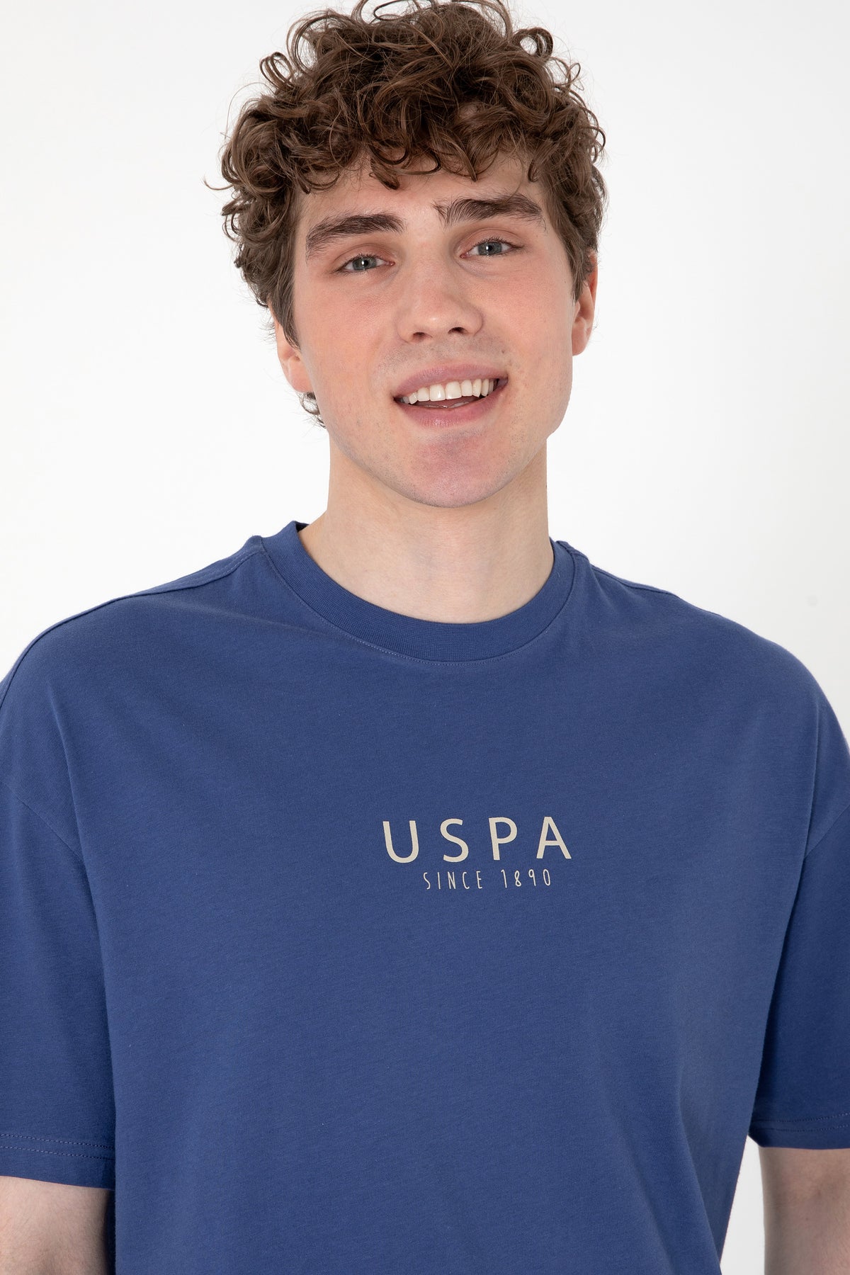 Tricou Barbat Albastru Print USPA pe Piept