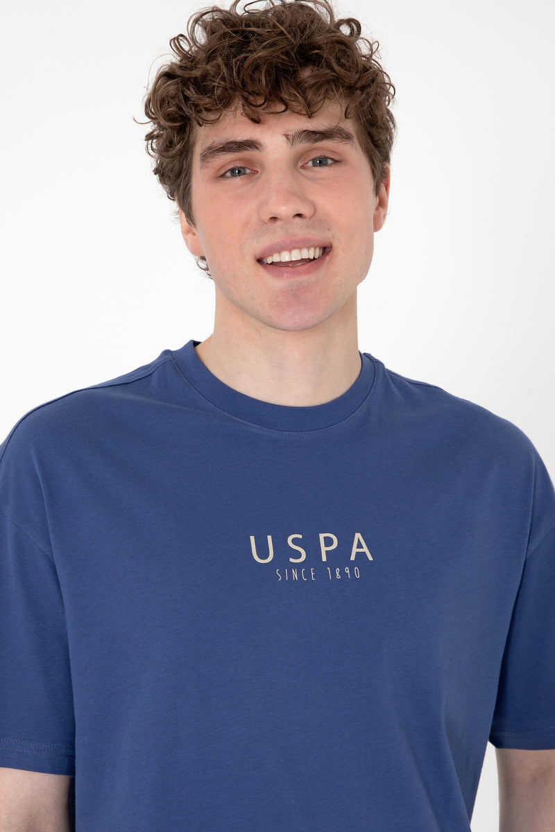 Tricou Barbat Albastru Print USPA pe Piept