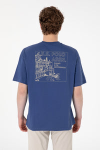 Tricou Barbat Albastru Print USPA pe Piept