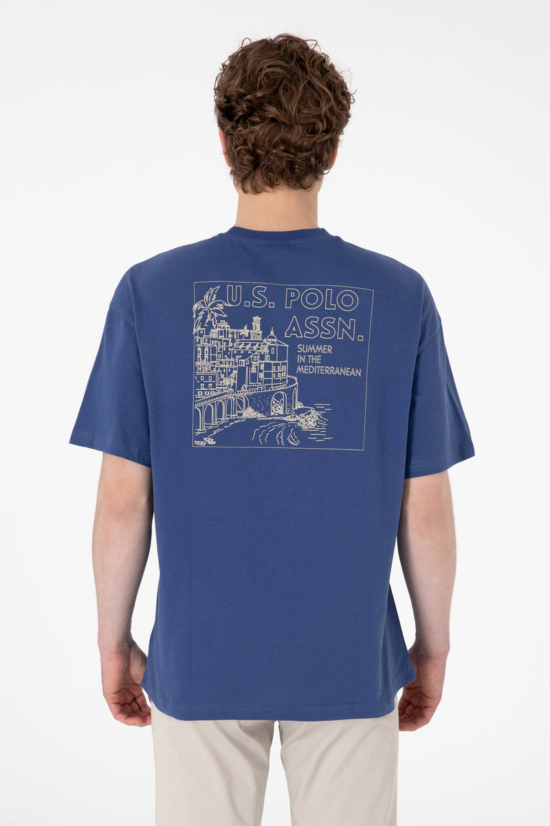 Tricou Barbat Albastru Print USPA pe Piept