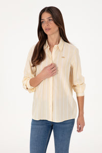 Camasa Dama Galbena cu Dungi Verticale